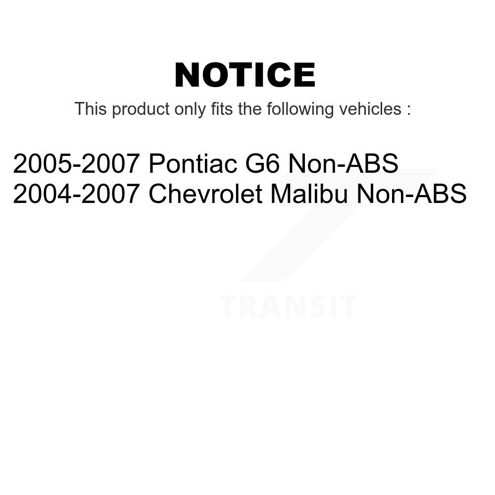 Front Wheel Bearing And Hub Assembly Pair For Chevrolet Malibu Pontiac G6 Non-ABS K70-100290