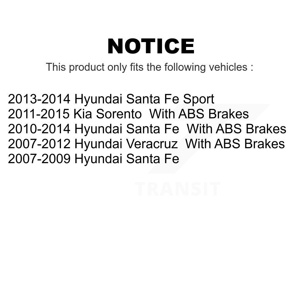 Front Wheel Bearing And Hub Assembly Pair For Hyundai Kia Sorento Santa Fe Sport Veracruz K70-100321