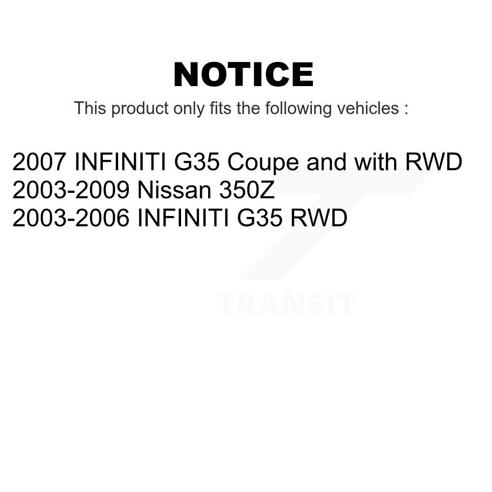 Front Wheel Bearing And Hub Assembly Pair For Infiniti G35 Nissan 350Z INFINITI K70-100323