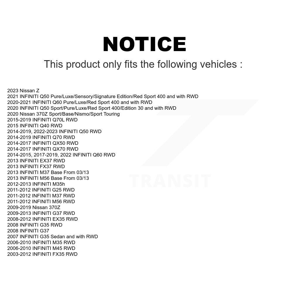 Front Wheel Bearing And Hub Assembly Pair For INFINITI G37 Q50 FX35 G35 M35 Nissan 370Z QX50 Q60 EX35 M37 QX70 G25 Q70 Q70L M45 Q40 FX37 M56 EX37 M35h Z K70-100357