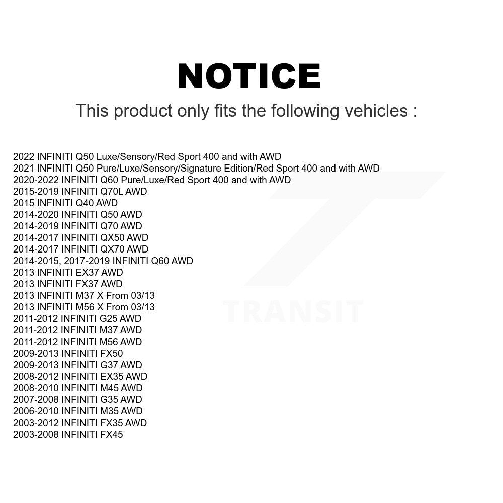 Front Wheel Bearing And Hub Assembly Pair For INFINITI Q50 G37 FX35 G35 M35 QX50 Q60 EX35 M37 QX70 G25 Q70 Q70L Q40 FX45 FX37 M56 M45 FX50 EX37 K70-100358