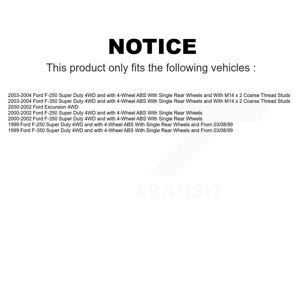 Front Wheel Bearing And Hub Assembly Pair For Ford F-250 Super Duty F-350 Excursion K70-100380
