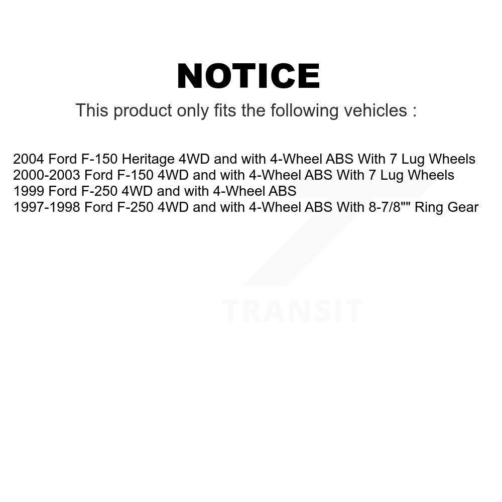 Front Wheel Bearing And Hub Assembly Pair For Ford F-150 Heritage F-250 4WD with 4-Wheel ABS K70-100386