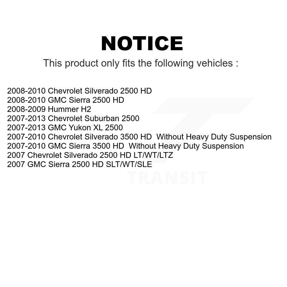 Front Wheel Bearing And Hub Assembly Pair For Chevrolet Silverado 2500 HD GMC Sierra 3500 Suburban Hummer H2 Yukon XL K70-100430