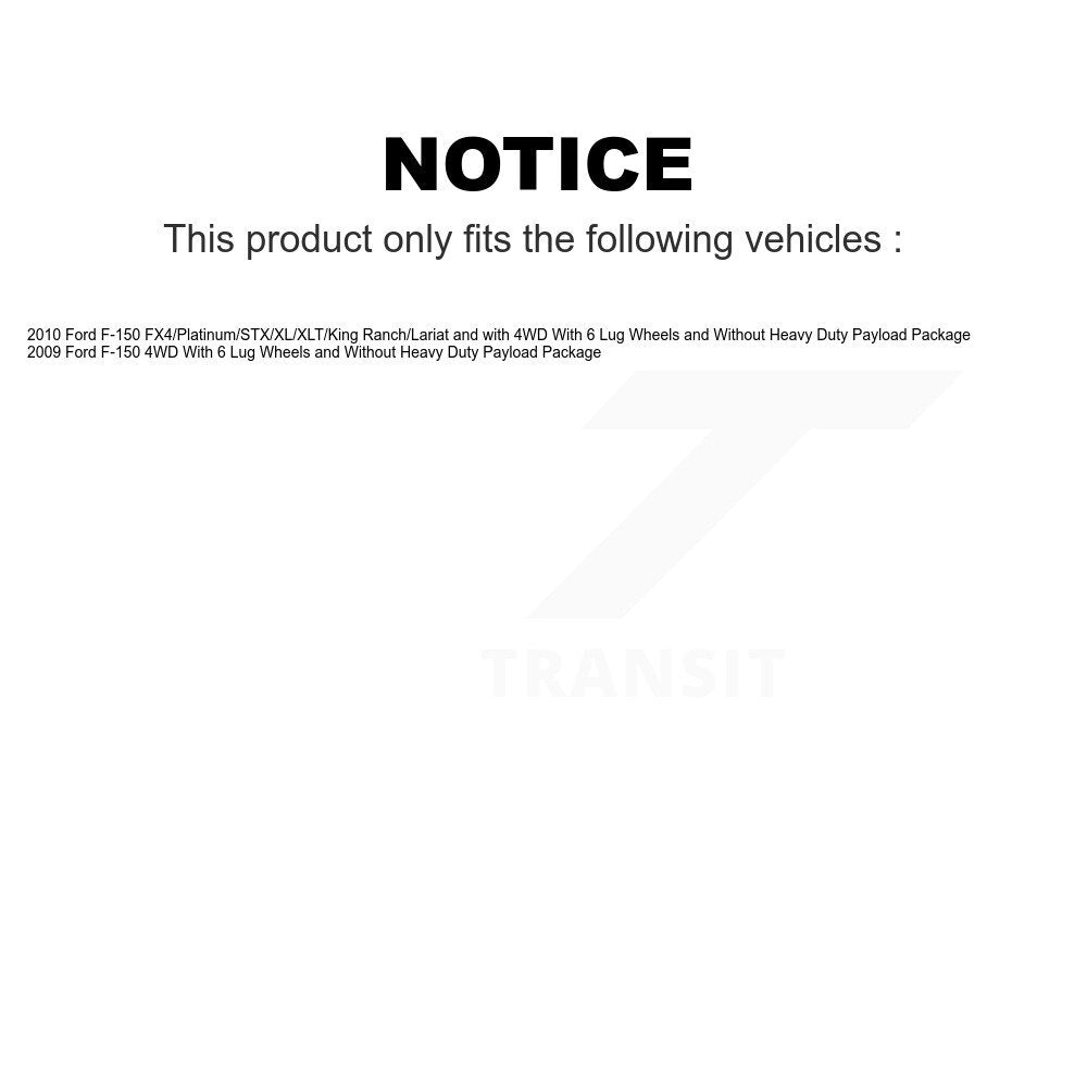 Front Wheel Bearing And Hub Assembly Pair For Ford F-150 With 6 Lug Wheels Without Heavy Duty Payload Package K70-100438