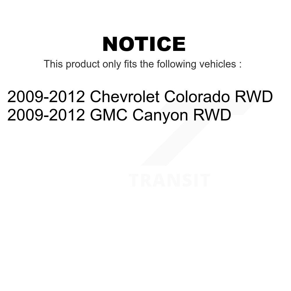Front Wheel Bearing And Hub Assembly Pair For 2009-2012 Chevrolet Colorado GMC Canyon RWD K70-100439