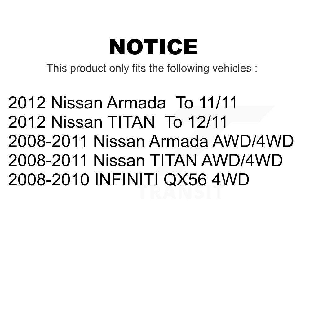 Front Wheel Bearing And Hub Assembly Pair For Nissan Titan Armada Infiniti QX56 INFINITI TITAN K70-100443