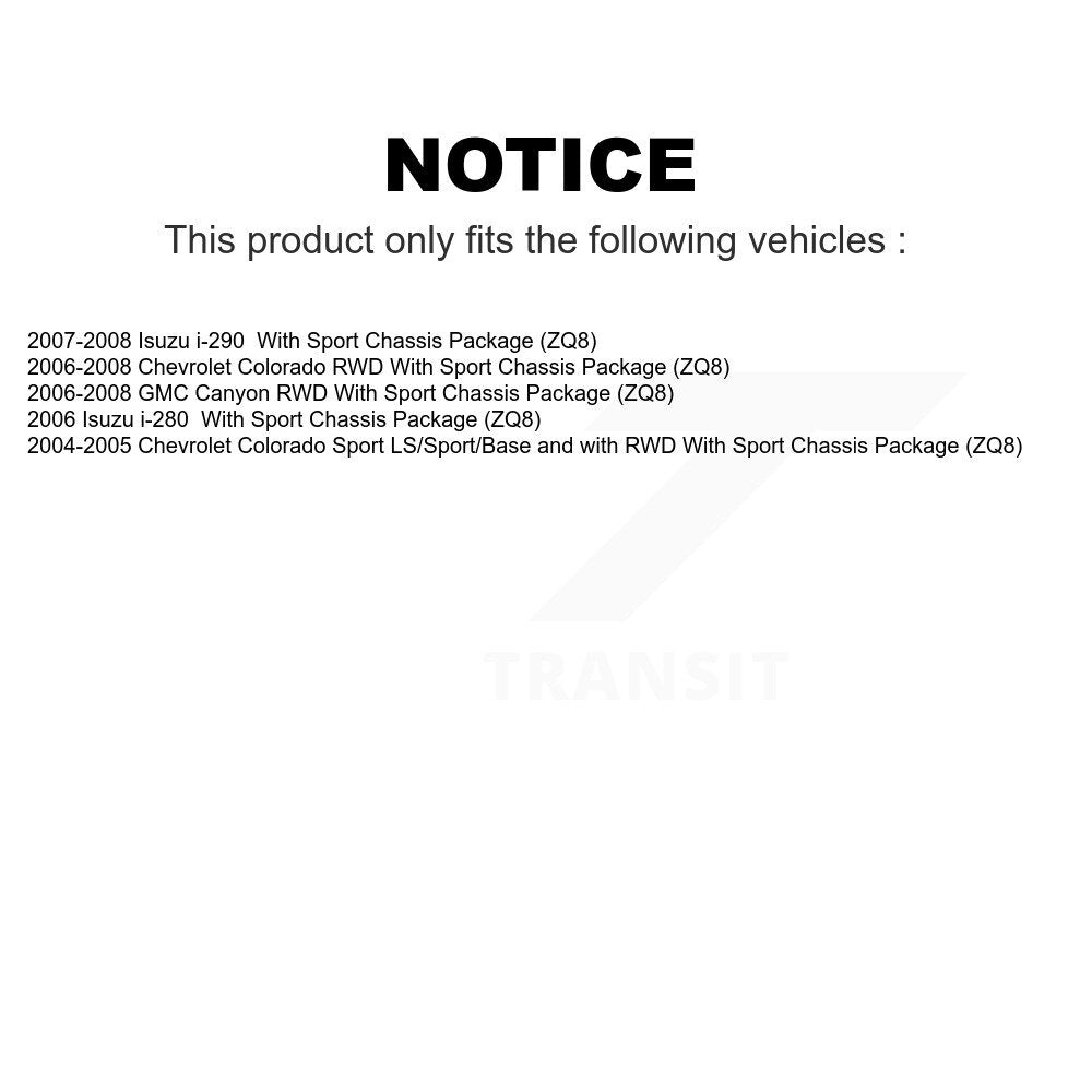 Front Wheel Bearing And Hub Assembly Kit For Chevrolet Colorado GMC Canyon Isuzu i-290 i-280 With Sport Chassis Package (ZQ8) K70-100475