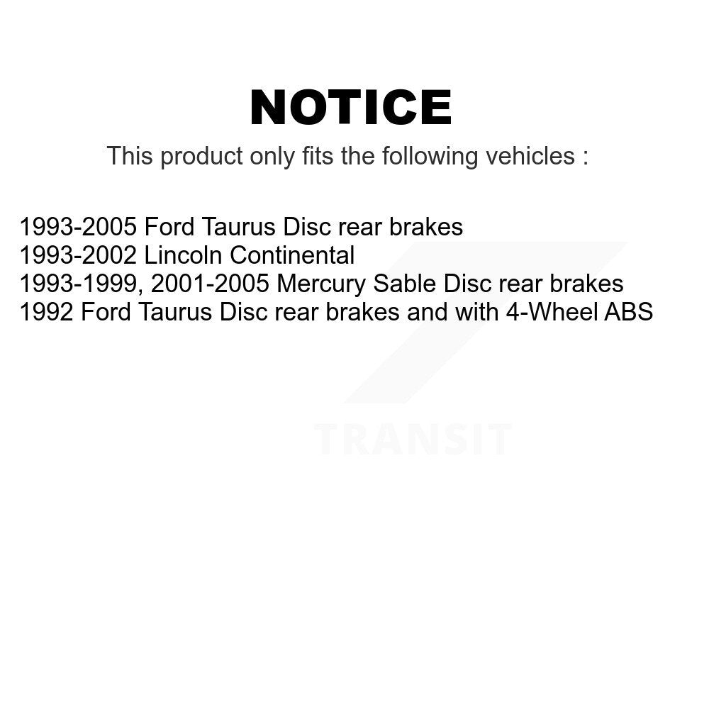 Rear Wheel Bearing And Hub Assembly Pair For Ford Taurus Mercury Sable Lincoln Continental K70-100567