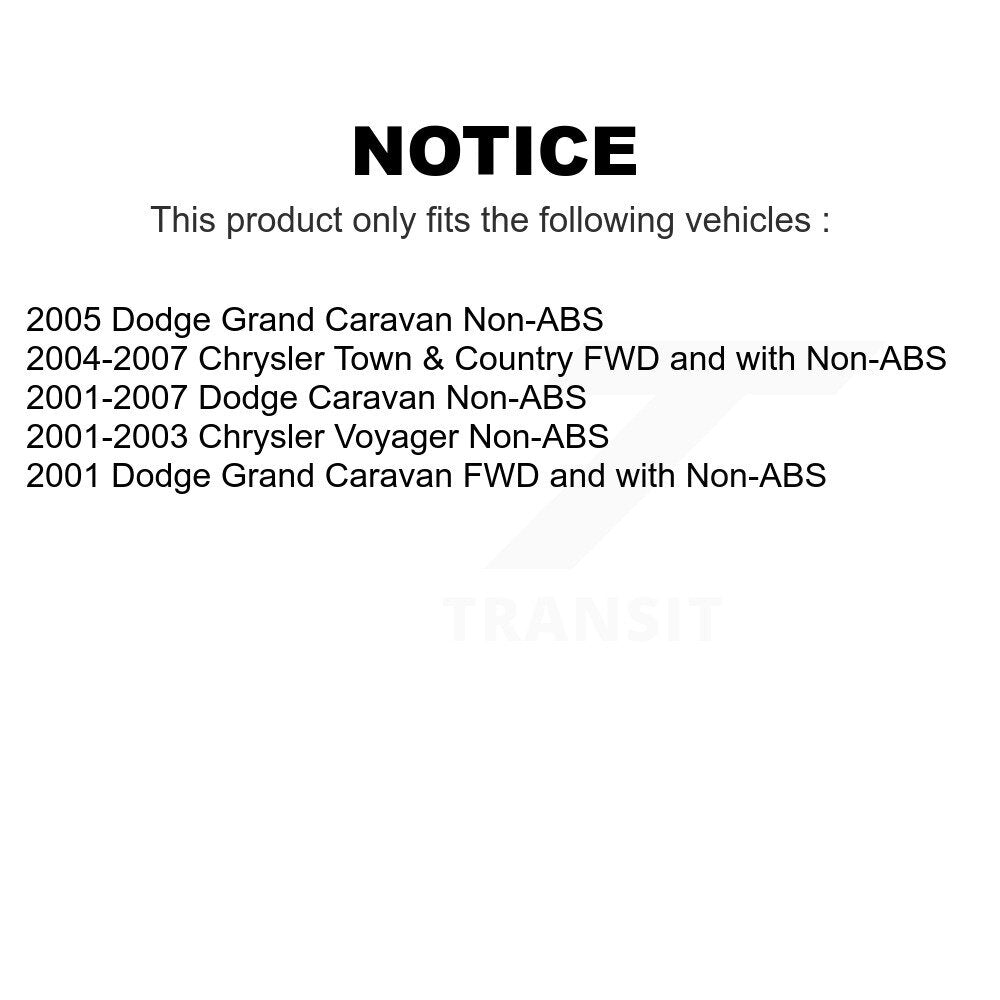 Rear Wheel Bearing And Hub Assembly Pair For Chrysler Dodge Town & Country Grand Caravan Voyager K70-100581