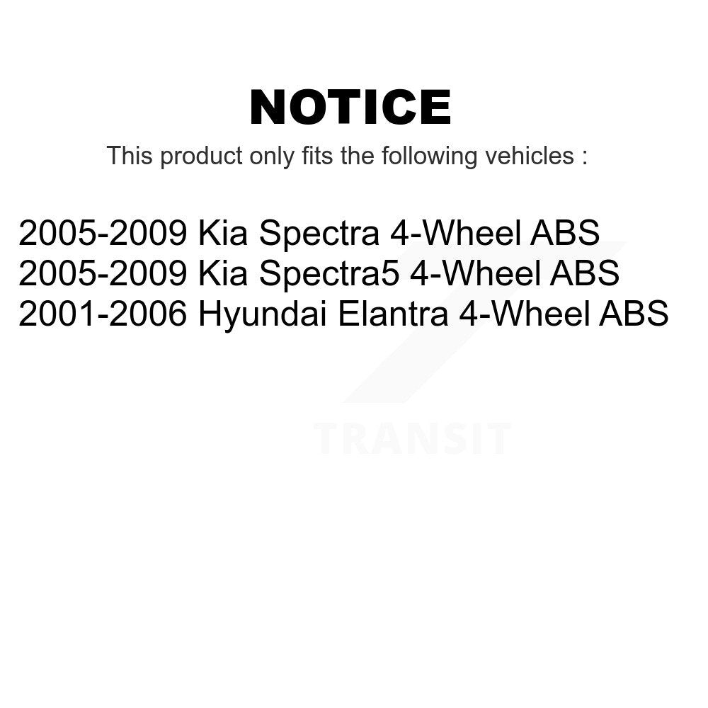 Rear Wheel Bearing And Hub Assembly Pair For Hyundai Elantra Kia Spectra Spectra5 4-Wheel ABS K70-100597
