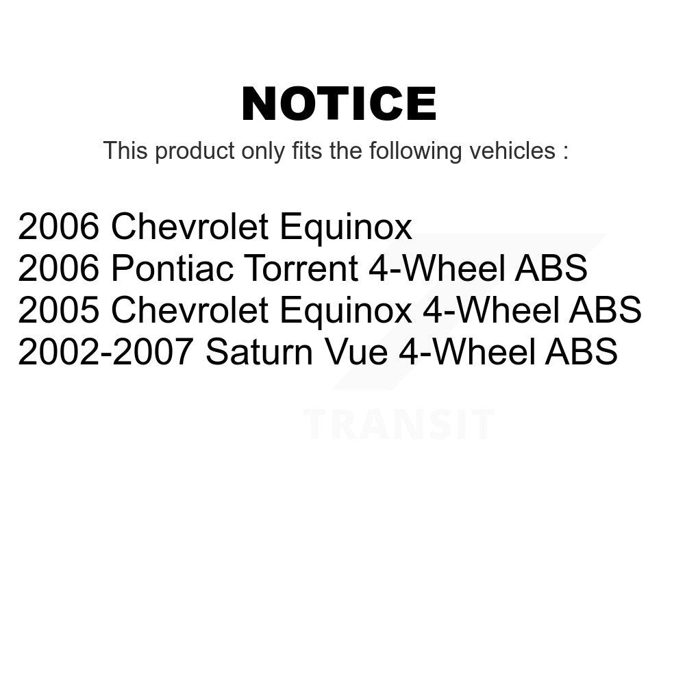 Rear Wheel Bearing And Hub Assembly Pair For Saturn Vue Chevrolet Equinox Pontiac Torrent K70-100609
