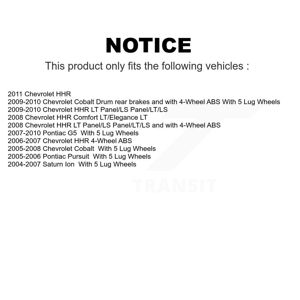 Rear Wheel Bearing And Hub Assembly Pair For Chevrolet Cobalt HHR Saturn Ion Pontiac G5 Pursuit K70-100618