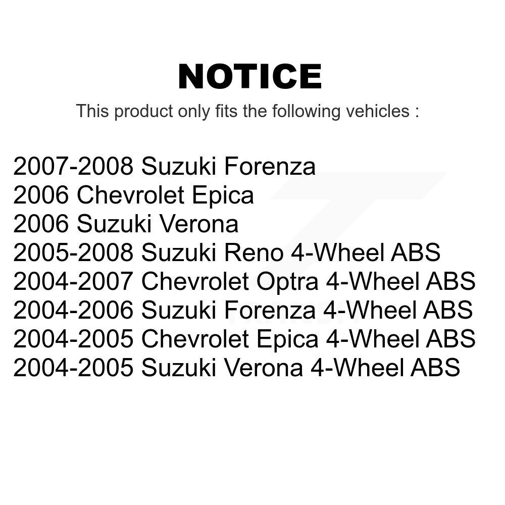 Rear Wheel Bearing And Hub Assembly Pair For Suzuki Forenza Reno Verona Chevrolet Epica Optra K70-100653