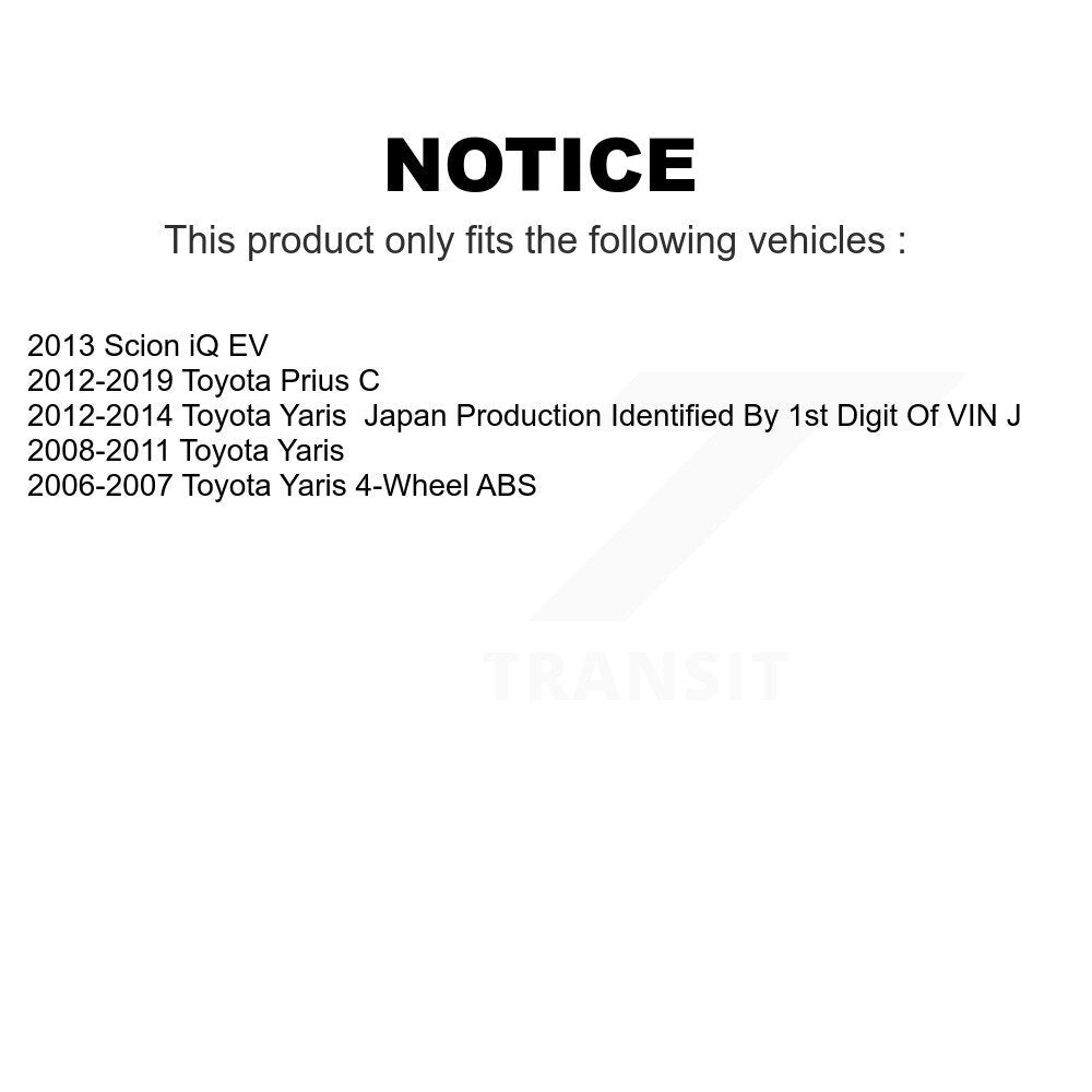 Rear Wheel Bearing And Hub Assembly Pair For Toyota Yaris Prius C Scion iQ K70-100691