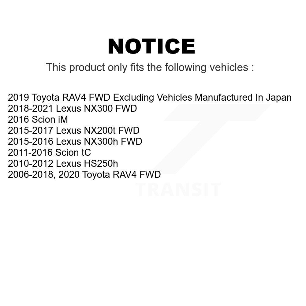 Rear Wheel Bearing And Hub Assembly Pair For Toyota RAV4 Lexus NX200t Scion NX300 tC HS250h iM NX300h K70-100693