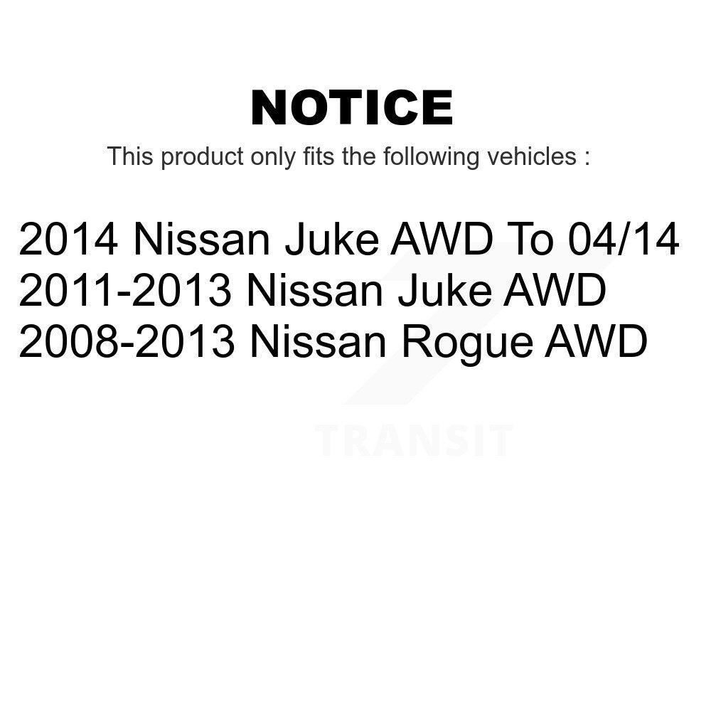 Rear Wheel Bearing And Hub Assembly Pair For Nissan Rogue Juke AWD K70-100694