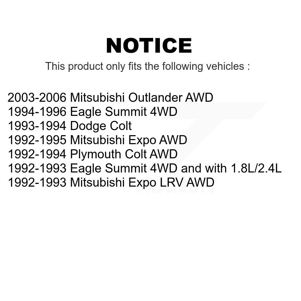Rear Wheel Bearing Pair For Mitsubishi Outlander Eagle Summit Colt Plymouth Expo LRV Dodge K70-101063