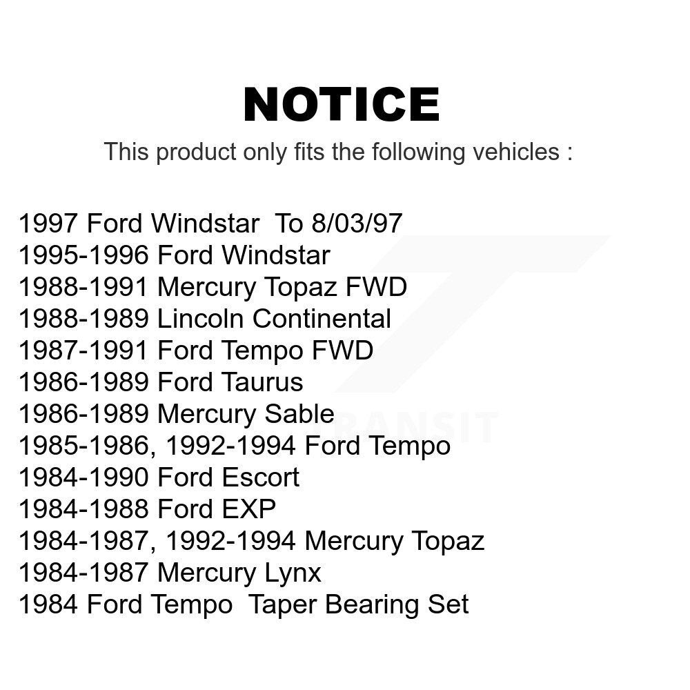 Rear Outer Wheel Bearing And Race Pair For Ford Tempo Windstar Escort Mercury Taurus Topaz Sable Lynx EXP Lincoln Continental K70-101121