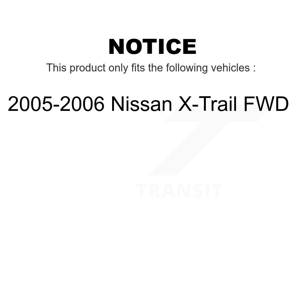 Front Rear Wheel Bearing Kit For 2005-2006 Nissan X-Trail FWD K70-101136