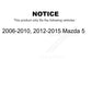 Front Rear Wheel Bearing Kit For 2006-2010 2012-2015 Mazda 5 K70-101149
