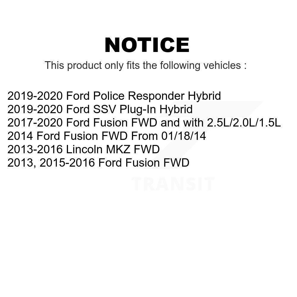 Front Rear Wheel Bearing & Hub Assembly Kit For Ford Fusion Lincoln MKZ Police Responder Hybrid SSV Plug-In K70-101159
