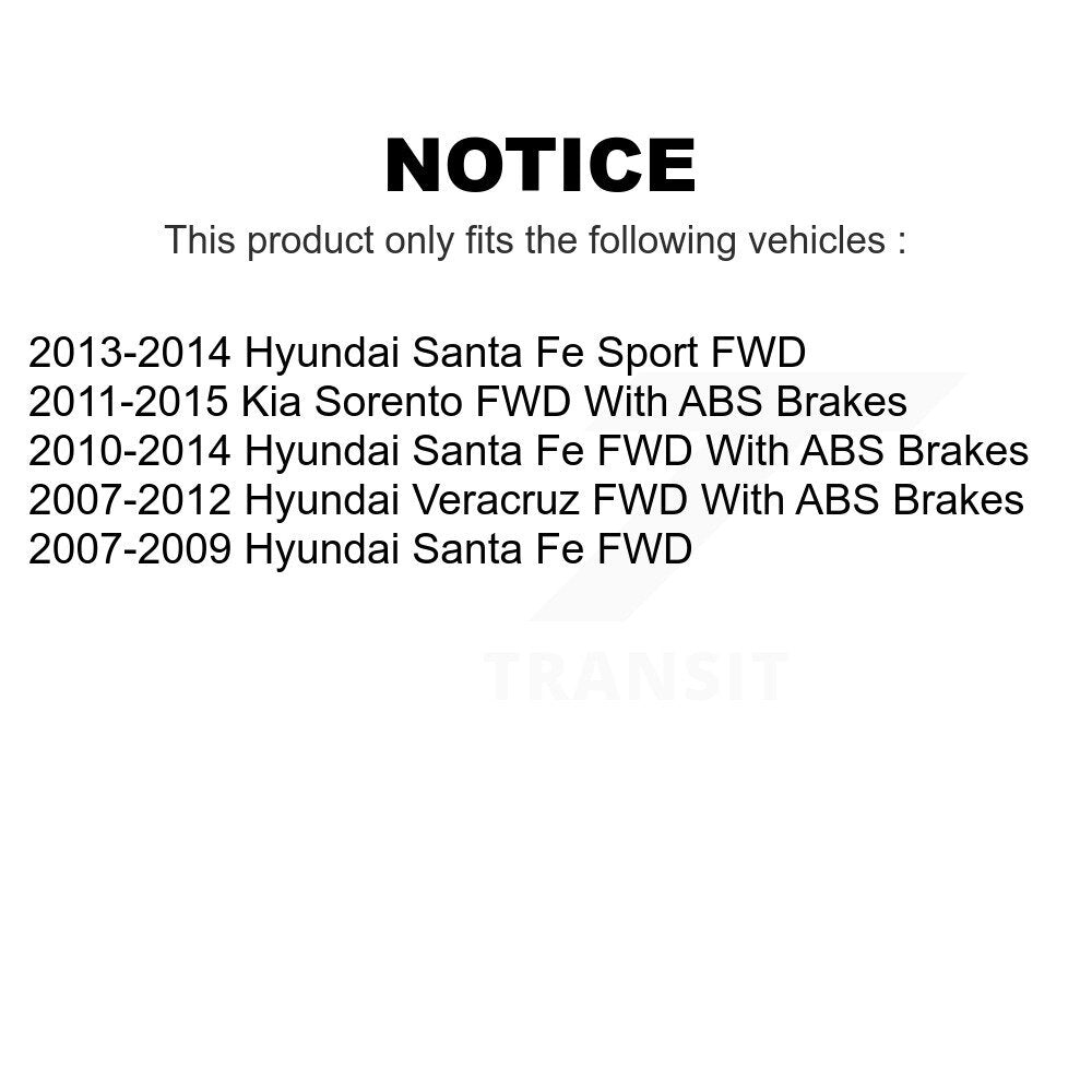Front Rear Wheel Bearing & Hub Assembly Kit For Hyundai Kia Sorento Santa Fe Sport Veracruz FWD K70-101255