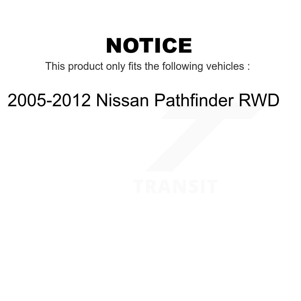 Front Rear Wheel Bearing & Hub Assembly Kit For 2005-2012 Nissan Pathfinder RWD K70-101291