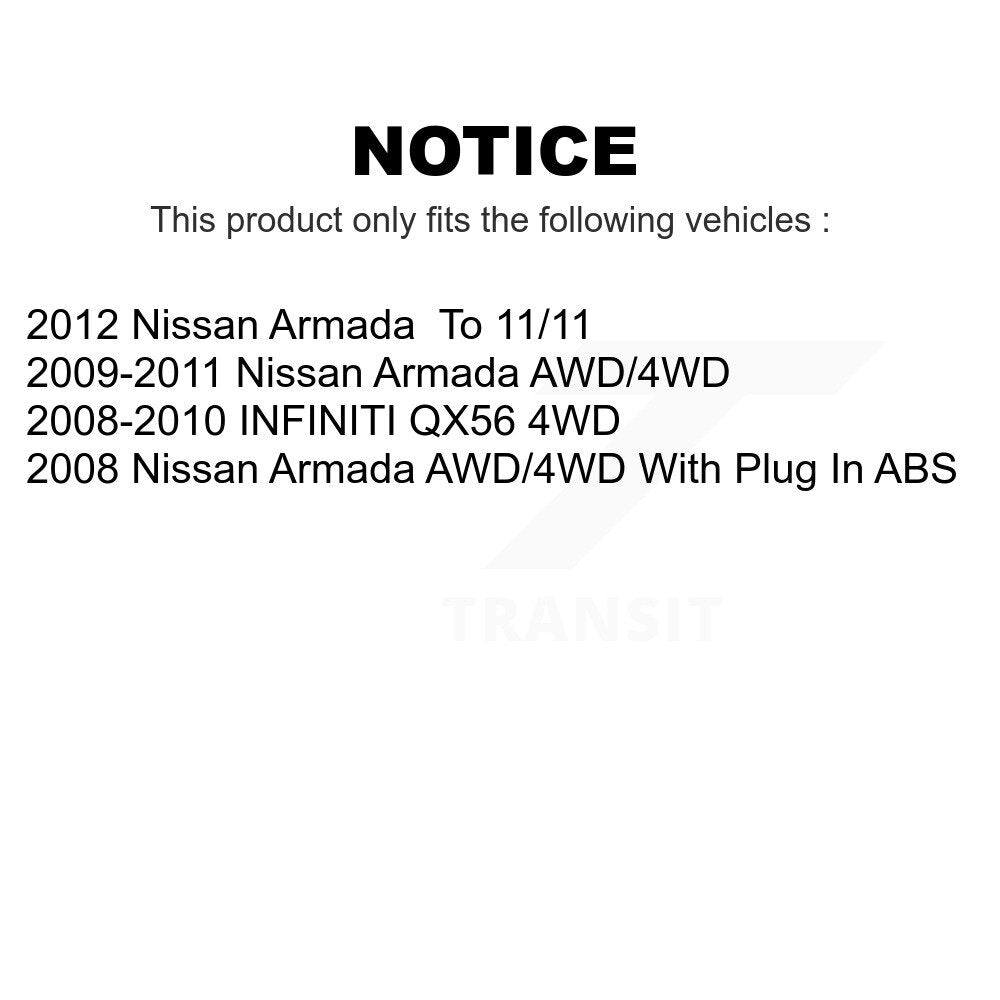 Front Rear Wheel Bearing & Hub Assembly Kit For Nissan Armada INFINITI QX56 K70-101298