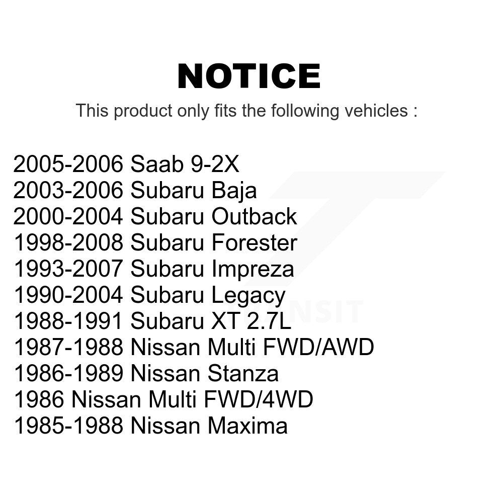 Front Inner Wheel Bearing And Race Pair For Subaru Forester Impreza Outback Legacy Baja Nissan Saab 9-2X Maxima Stanza XT Multi K70-101318