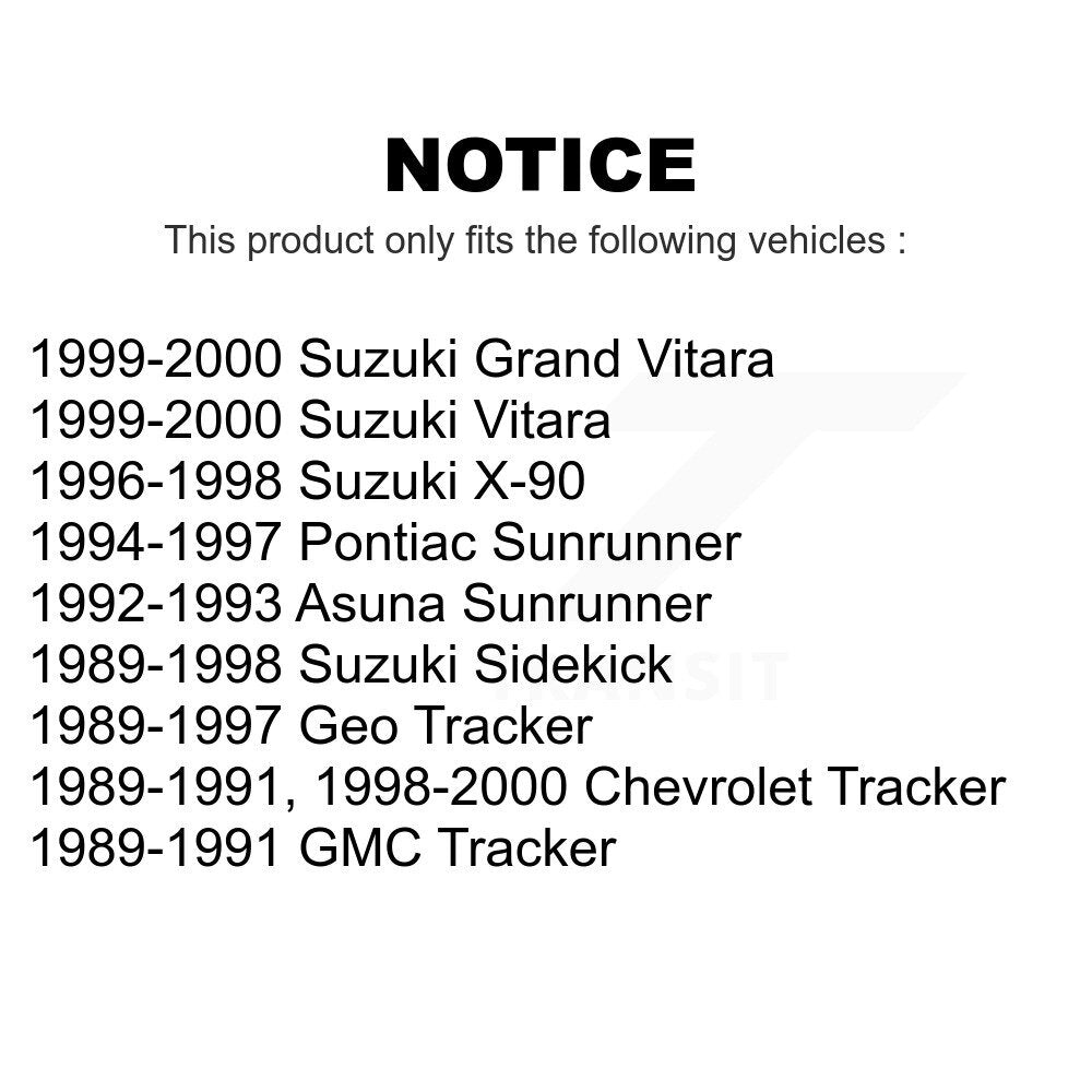 Front Inner Wheel Bearing And Race Pair For Tracker Geo Suzuki Chevrolet Sidekick Grand Vitara X-90 GMC Asuna Pontiac Sunrunner K70-101319