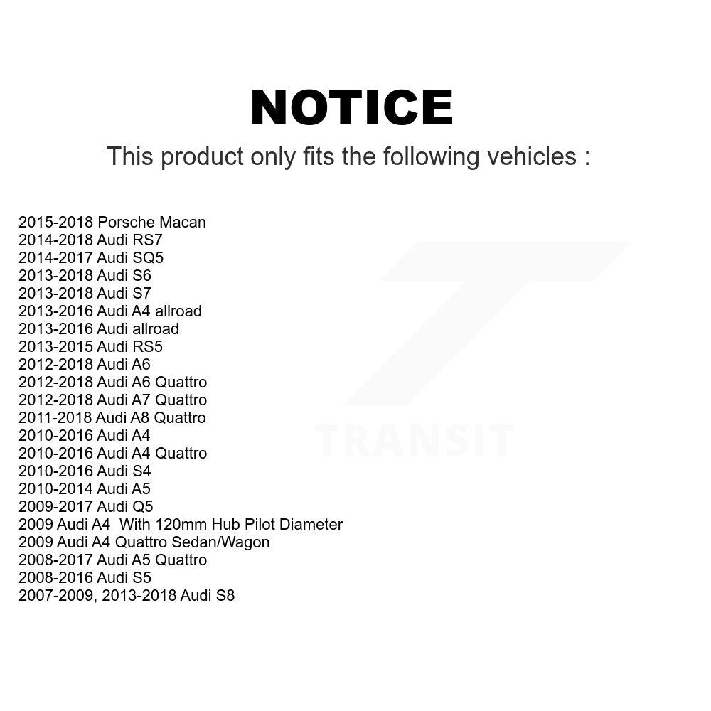 Front Wheel Bearing And Hub Assembly Pair For Audi Q5 A4 A6 Quattro Porsche Macan A5 A7 A8 S5 S4 allroad SQ5 S6 S7 S8 RS5 RS7 K70-101405
