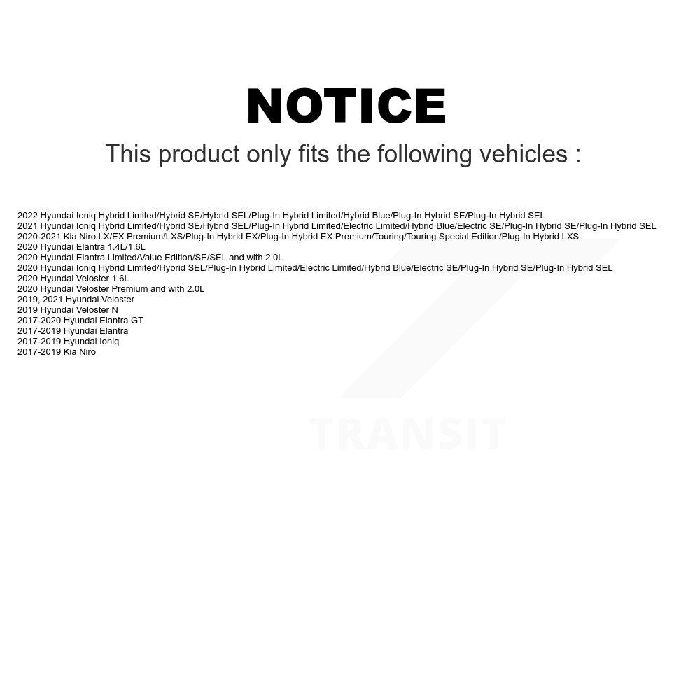 Front Wheel Bearing And Hub Assembly Pair For Hyundai Elantra Kia Niro Ioniq GT Veloster N K70-101486