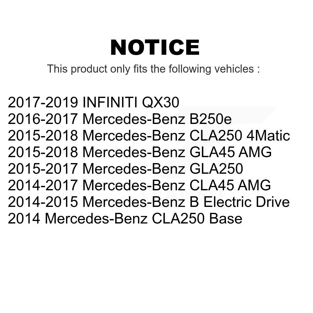 Front Wheel Bearing Pair For Mercedes-Benz CLA250 GLA250 Infiniti QX30 CLA45 AMG GLA45 B Electric Drive B250e INFINITI K70-101520