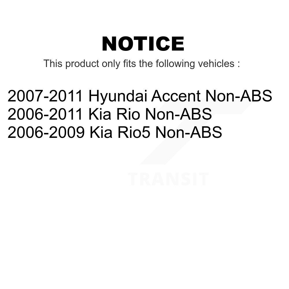 Front Rear Wheel Bearing And Hub Assembly Kit For Hyundai Accent Kia Rio Rio5 Non-ABS K70-101570