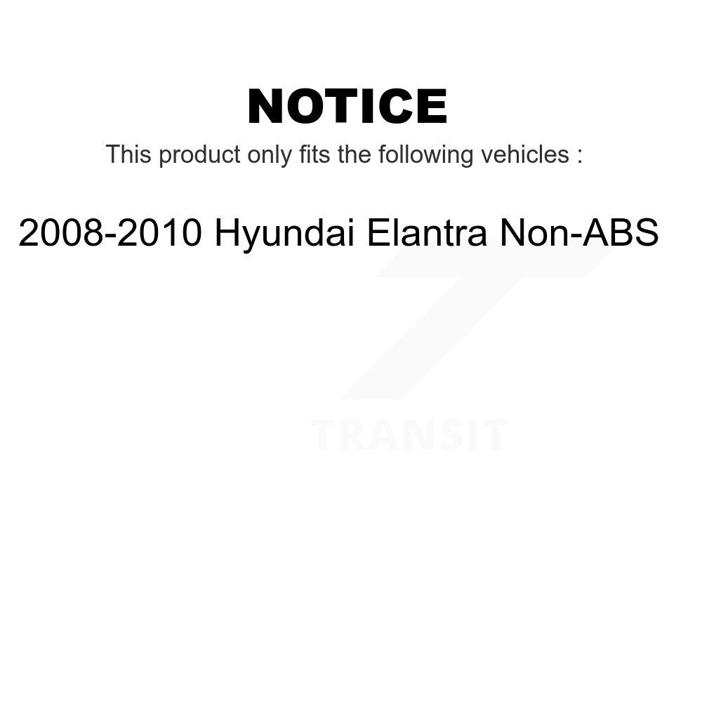 Front Rear Wheel Bearing And Hub Assembly Kit For 2008-2010 Hyundai Elantra Non-ABS K70-101647