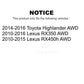 Front Rear Wheel Bearing And Hub Assembly Kit For Lexus RX350 Toyota Highlander RX450h AWD K70-101663
