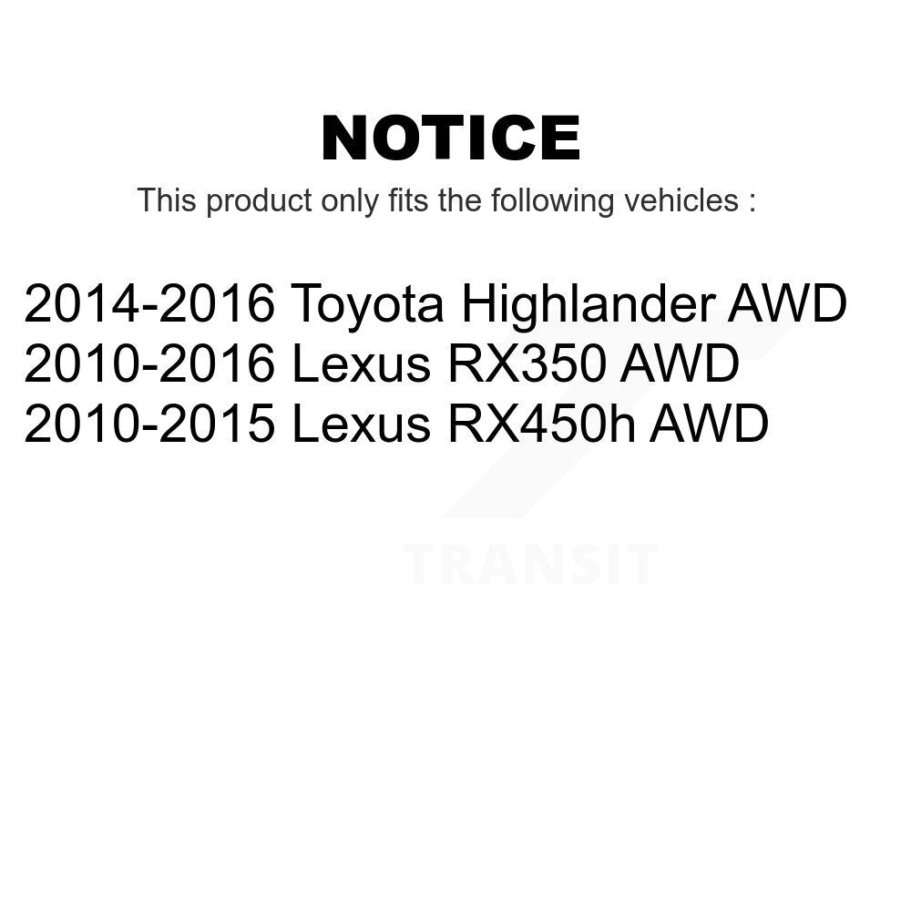 Front Rear Wheel Bearing And Hub Assembly Kit For Lexus RX350 Toyota Highlander RX450h AWD K70-101663