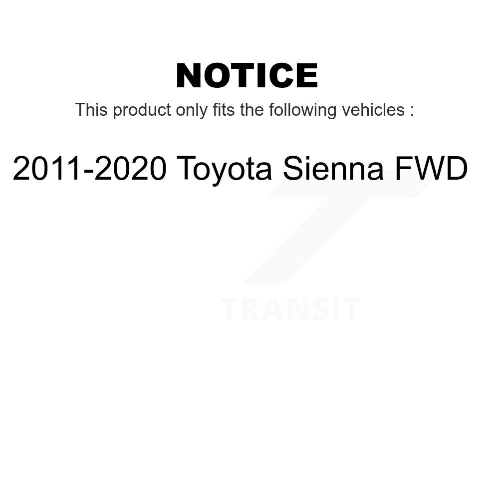 Front Rear Wheel Bearing And Hub Assembly Kit For 2011-2020 Toyota Sienna FWD K70-101664