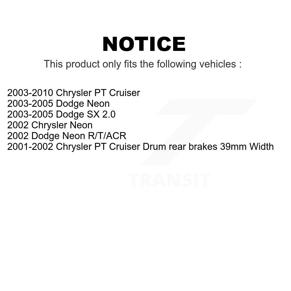 Front Rear Wheel Bearing And Hub Assembly Kit For Chrysler PT Cruiser Dodge Neon SX 2.0 K70-101698