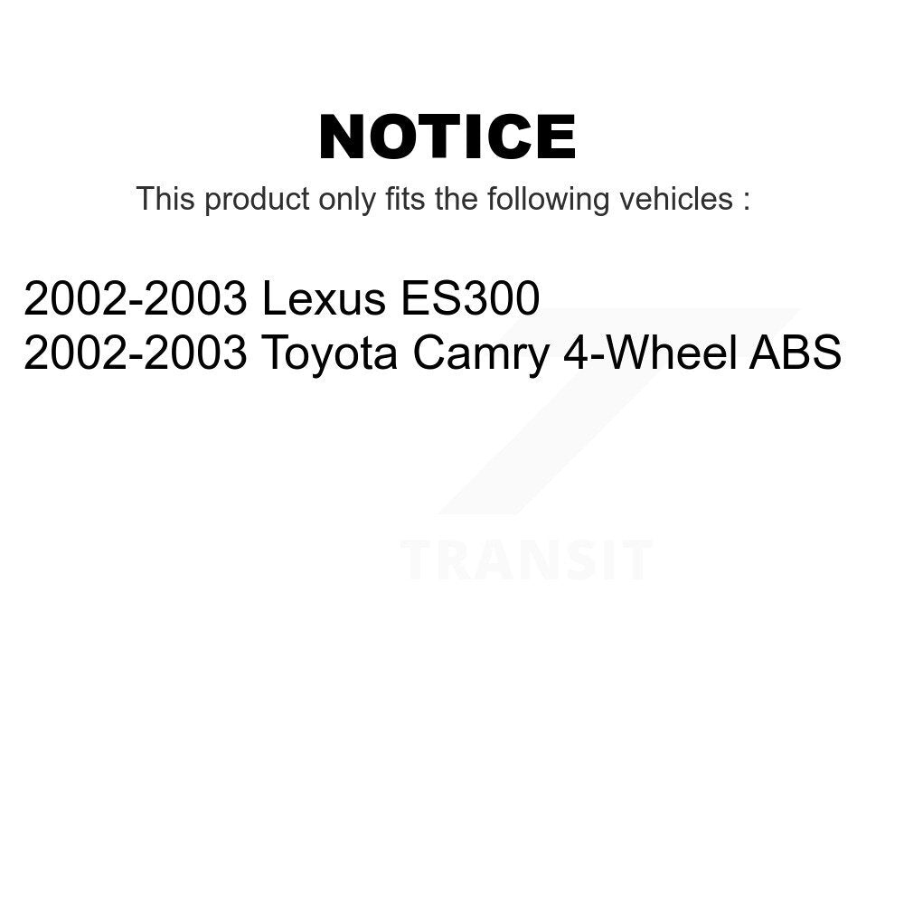 Front Rear Wheel Bearing And Hub Assembly Kit For 2002-2003 Toyota Camry Lexus ES300 K70-101702