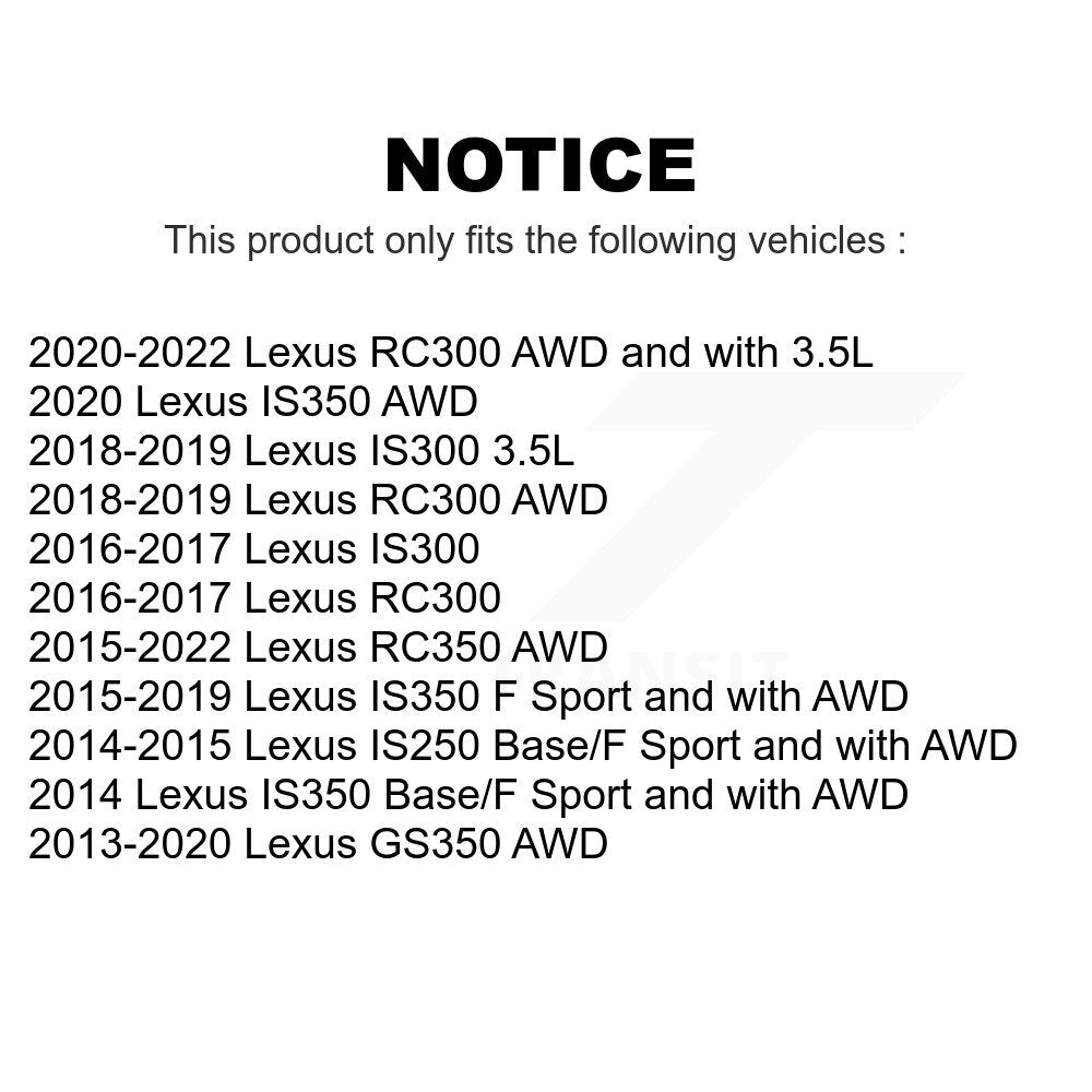 Front Rear Wheel Bearing And Hub Assembly Kit For Lexus GS350 IS250 IS300 IS350 RC350 RC300 K70-101792