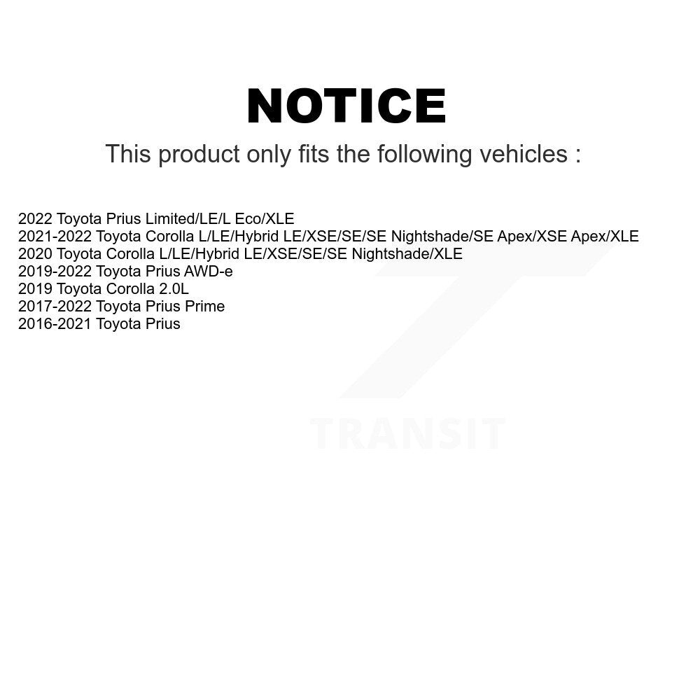 Front Wheel Bearing And Hub Assembly Pair For Toyota Corolla Prius Prime AWD-e K70-101812