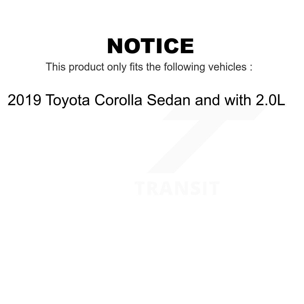 Front Rear Wheel Bearing & Hub Assembly Kit For 2019 Toyota Corolla Sedan with 2.0L K70-101832