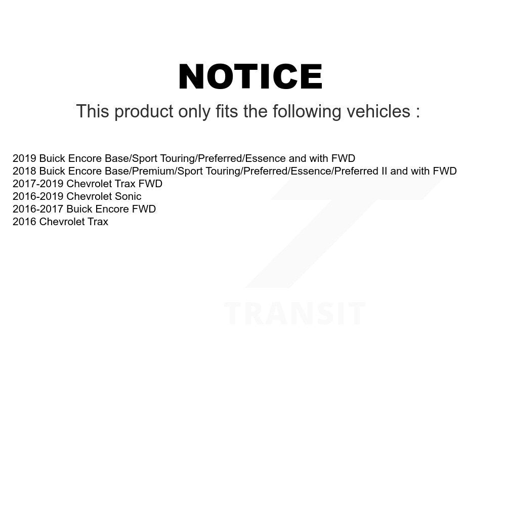 Front Rear Wheel Bearing And Hub Assembly Kit For Chevrolet Trax Buick Encore Sonic K70-101904
