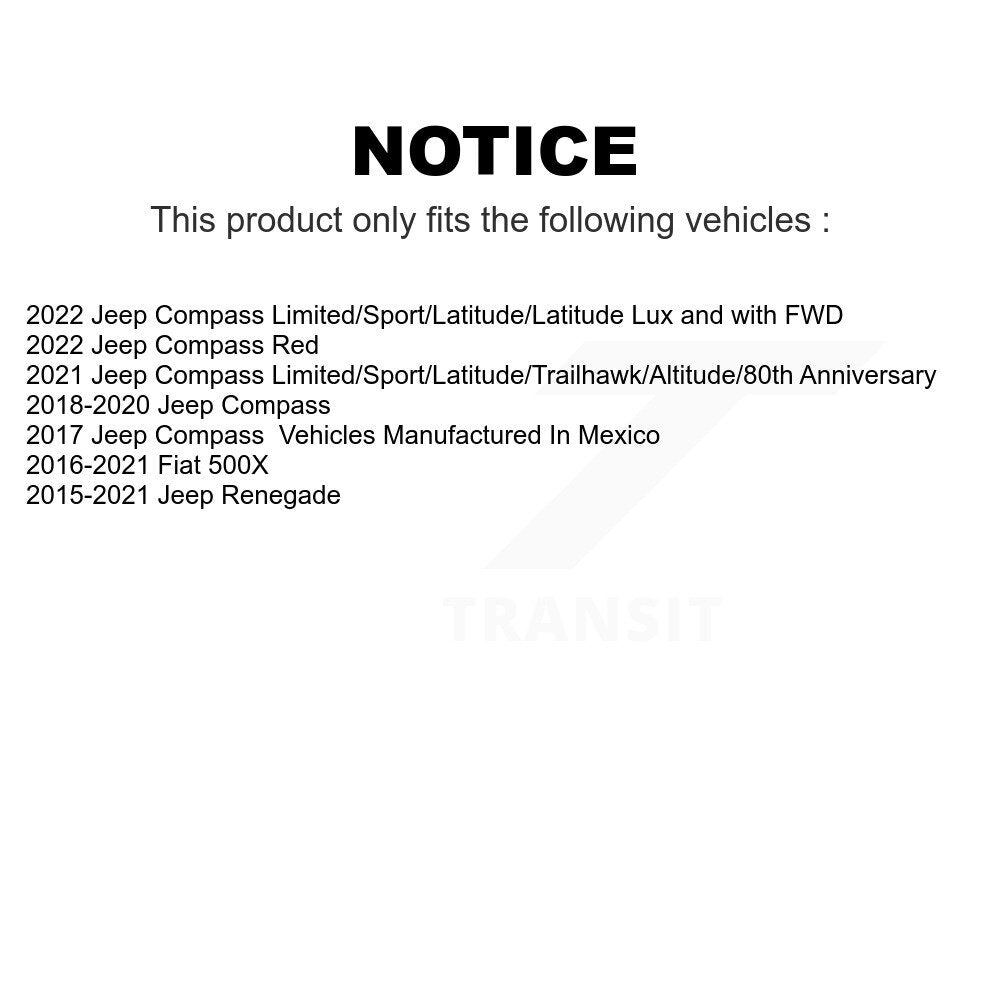 Front Wheel Bearing And Hub Assembly Pair For Jeep Renegade Compass Fiat 500X K70-101952