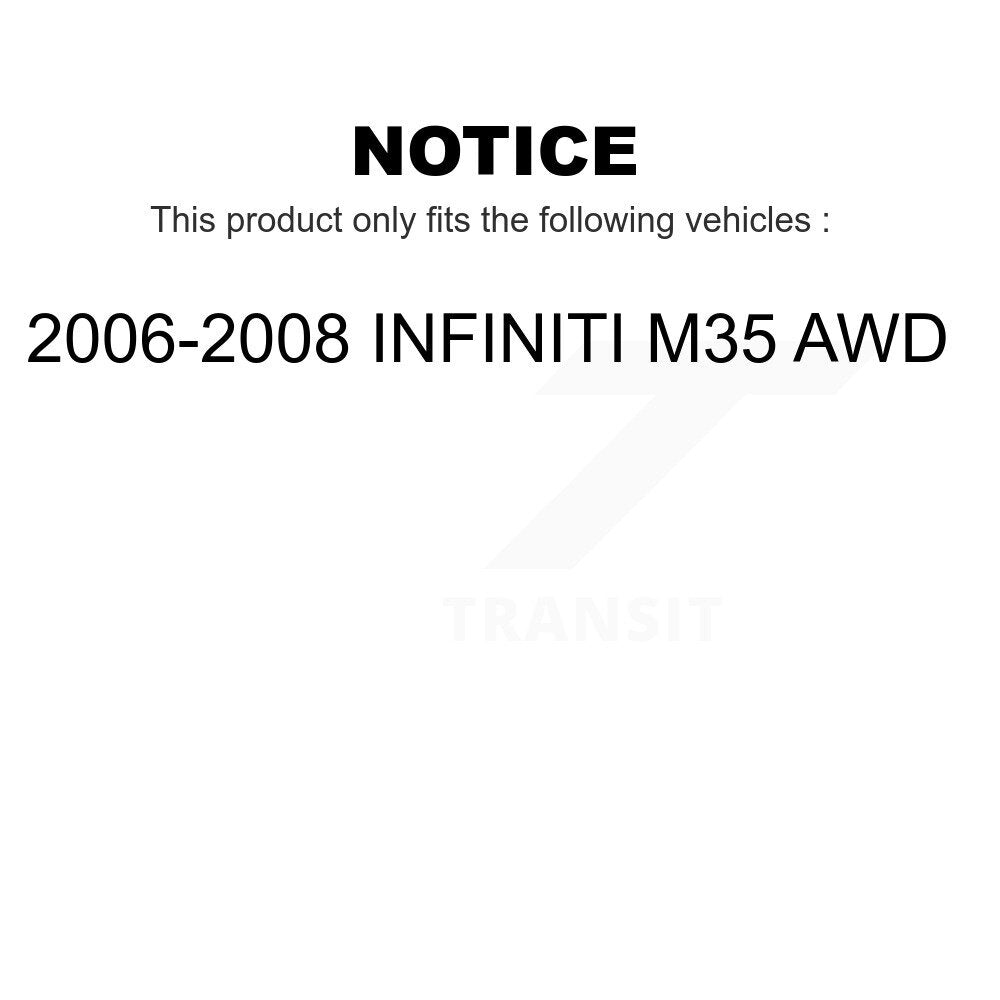 Front Rear Wheel Bearing & Hub Assembly Kit For 2006-2008 INFINITI M35 AWD K70-101993