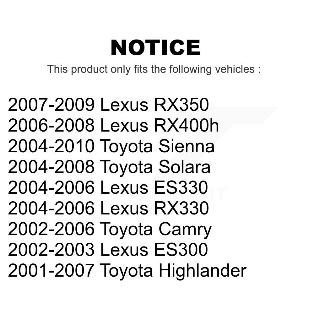 Front Suspension Ball Joints Pair Kit For Toyota Camry Sienna Lexus Highlander RX350 RX330 Solara ES330 ES300 RX400h K72-100545