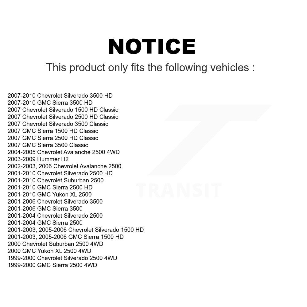 Front Suspension Ball Joints Kit For Chevrolet Silverado 2500 HD GMC Sierra 3500 Hummer H2 Classic 1500 Suburban Yukon XL Avalanche K72-100720