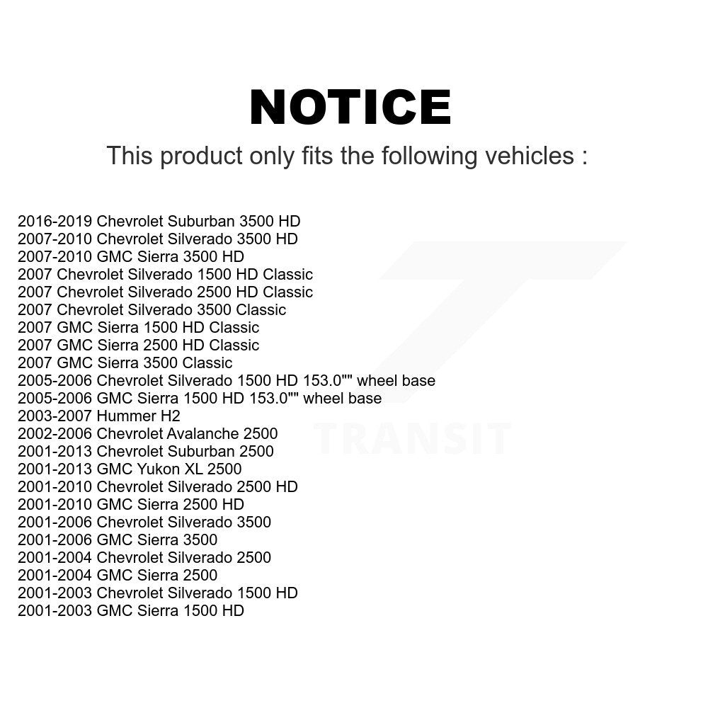 Front Tie Rod End Kit For Chevrolet Silverado 2500 HD GMC Sierra 3500 Hummer H2 Classic 1500 Suburban Yukon XL Avalanche K72-100743